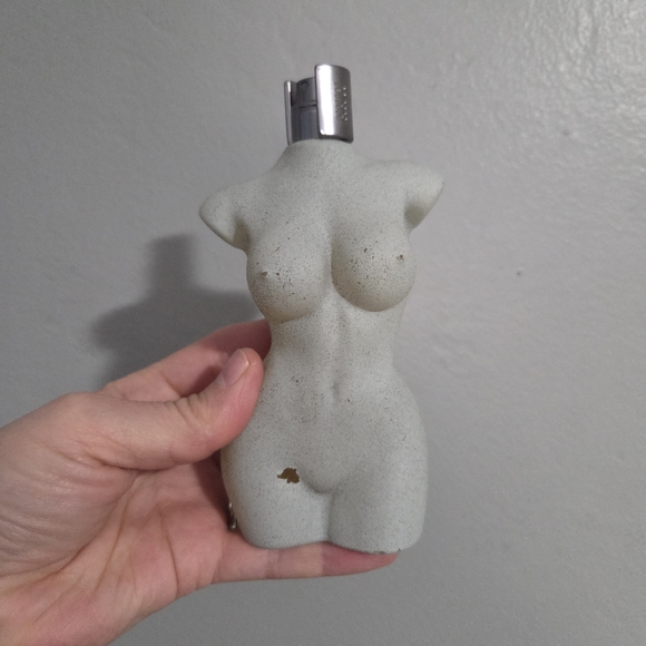 Sculpted Female Torso Fragrance Atomizer - Gray